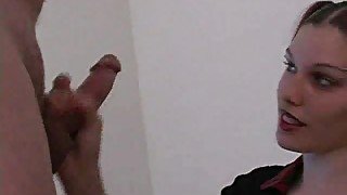 Amateur slut jerking dick 3