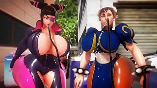 Imbapovi - Juri Han vs Chun-Li - Giantess and Expansion