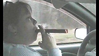 Huge cigar in the car