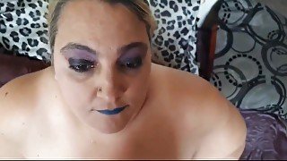 SUBMISSIVE ENGLISH SSBBW SUCKS COCK - HEAVY MAKE-UP - SEXY!