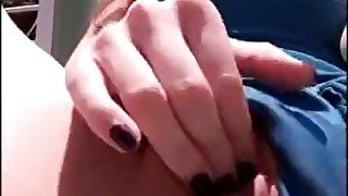 Young girl masturbating outside