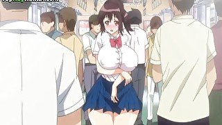 Hentai Busty Teens In Uniform Getting Fucked In Public