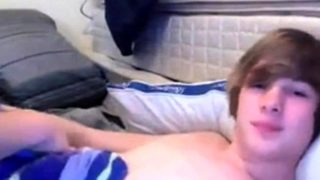 Cute blonde twink fucked on cam