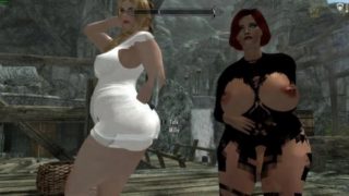 Transgender Skyrim - Muiri with Monstrous Booty in Leather Spandex