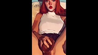 Redhead ~ Scarlett Reign ~ Amateur Homemade Girl Masturbation ~ Rearranging Her Guts ~ Comic Filter