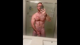 Muscular guy strokes BWC