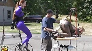 Bicycle Powered Machine Fucking In Bondage