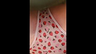 Peeing in my strawberry undies