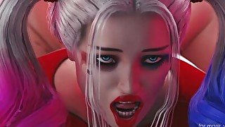 Futanari Harley fucks her new cellmate in a 3D animation