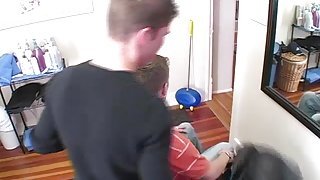 Gay hairdresser fucking his jock customer