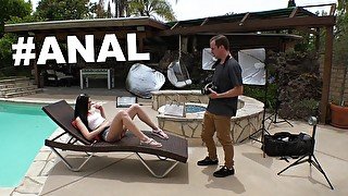 BANGBROS - Hot Brunette Marley Brinx Barters Photos For Anal Sex