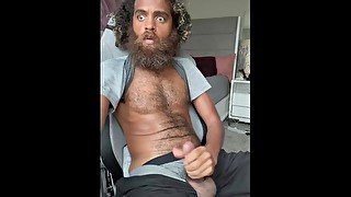 Rock Mercury Hairy cock wank so much cum