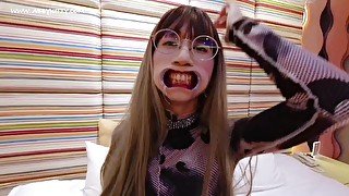 AB036 Transgirl Nose play and cumshot 国产性感美腿艾爷鼻责自撸射精