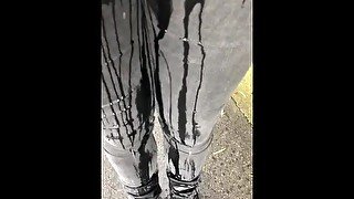 Male public jeans piss