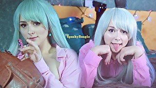 Elizabeth Liones tries a new glass toy in all her holes - ASMR Cosplay Spooky Boogie HD