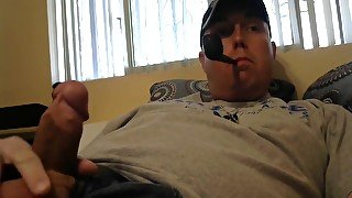 Thrill Sergeant Smoking Pipe and Masturbating to Porn