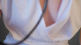 NURSES UNIFORM IS WIDE OPEN GIVING A GOOD DOWNBLOUSE | ENF