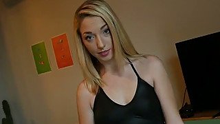 Hot blonde goes to meet up with her old friend and ends up fucking him