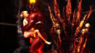 Devil plays with a super hot girl in hell