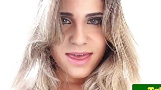 Pierced tranny Danny Guimaraes solo fun