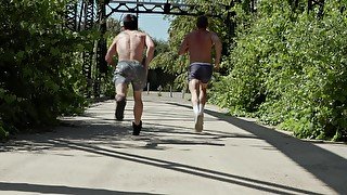 Horny dudes want to have hardcore gay sex after running all day