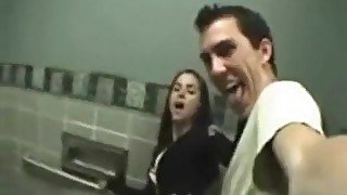 My horny Gf fucking me and swallowing my sperm in a restaurant bathroom