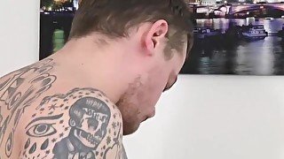 Big dick UK jock Ronnie Stone banged hard after deepthroat