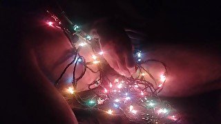 Cum on guys- Cumming on Christmas lights