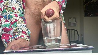 Cum in glass of water