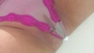 Teen pissing in her step sisters pink silk panties