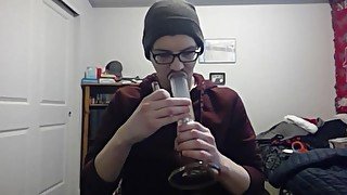 Cute Young Nerd Doing Rips