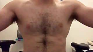 Showing off my HAIRY CHEST and ARMPITS