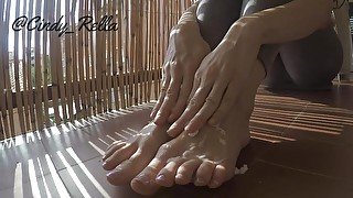 French Pedicure & Lotion Feet on Balony