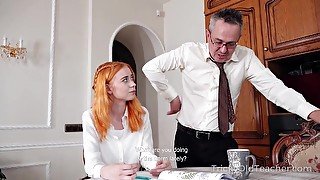 Sensuous ginger minx and old geezer hot sex scene