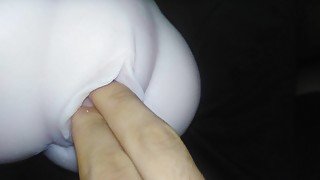 Touching my 18 year old the bathroom! cumshot - sex doll