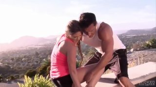 Busty alice lighthouse gets fucked outdoors after exercises