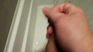 Jerking off in a new shower....same result... cumshot