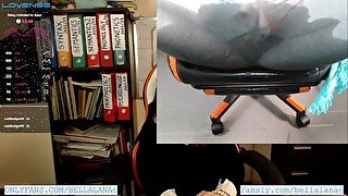 Teacher can't stop squirting in her leggings during the class (lush control)