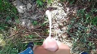 Sexy cock took POV CUMSHOT and piss OUTDOOR!