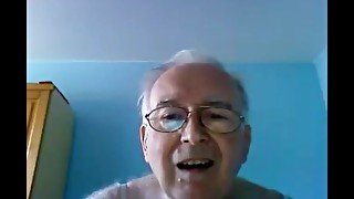 Grandpa cum on webcam 4