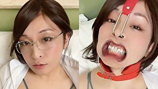 男の娘、女装、アナル、オナニー、大量潮吹き、射精、ザーメン、ごっくん、鼻フック、開口具、メガネ、の動画。