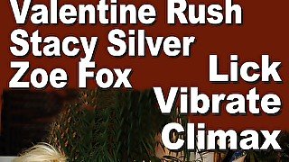 Zoe Fox & Valentine Rush & Stacy Silver lick vibrate climax