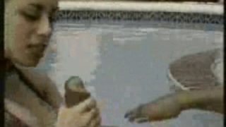 Latin hispanic mexican girl gets anal in the pool