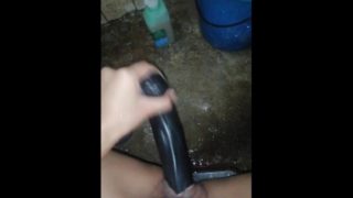 Pinay fucks herself with African Dildo