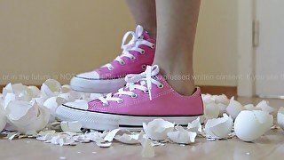 5 Months Saving Eggshells Crushing  Pink Sneakers Converse All Star