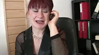 Lovely office lady enjoys two dicks at once