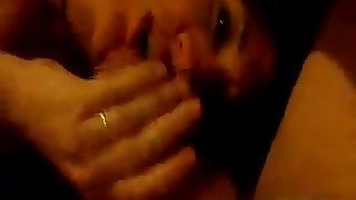 Fucking and feeding my skinny and skanky bitch on POV with my friend