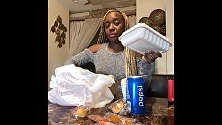 Alliyah Alecia Smoking Vape & Eats Chinese Food Mukbang