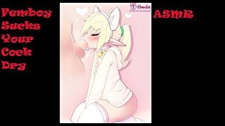 Ditzy Femboy Sucks Your Cock Dry  ASMR  m4m