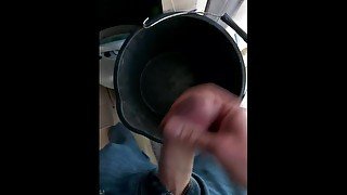 So horny on lockdown I cum in a bucket